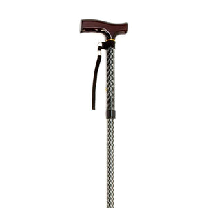Folding Cane with Strap (Black Wave) - Humber Mobility Centre