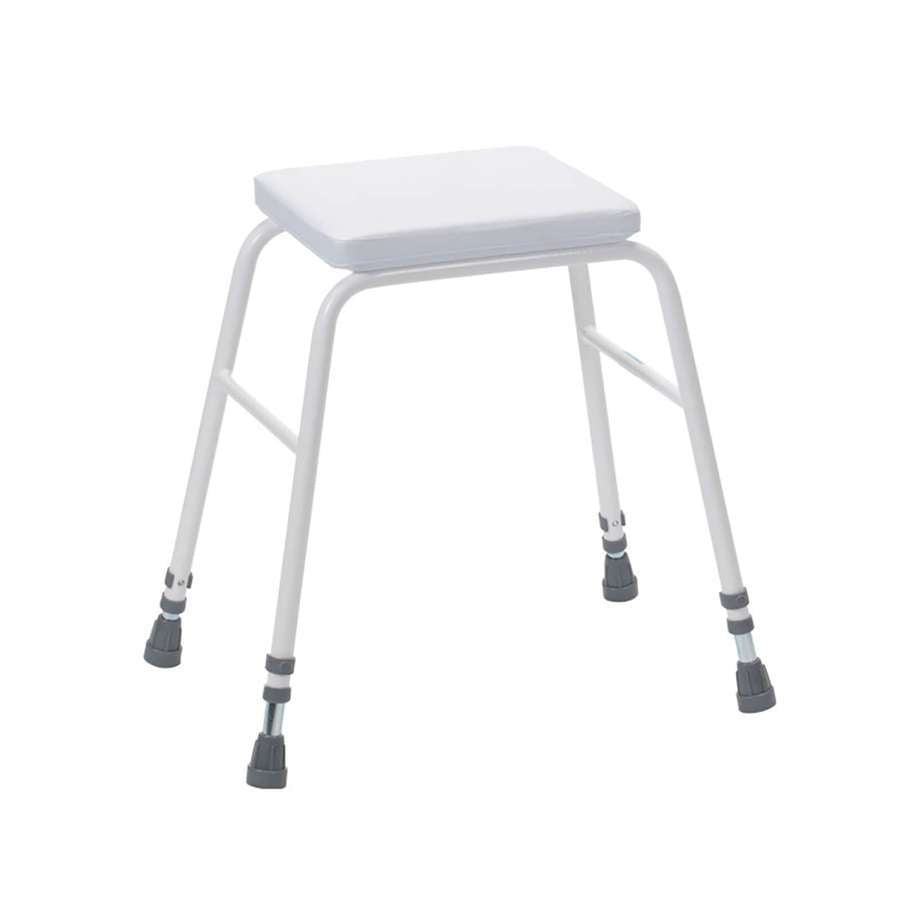 Perching Stool - White PVC Seat, No Arms or Back - Humber Mobility Centre