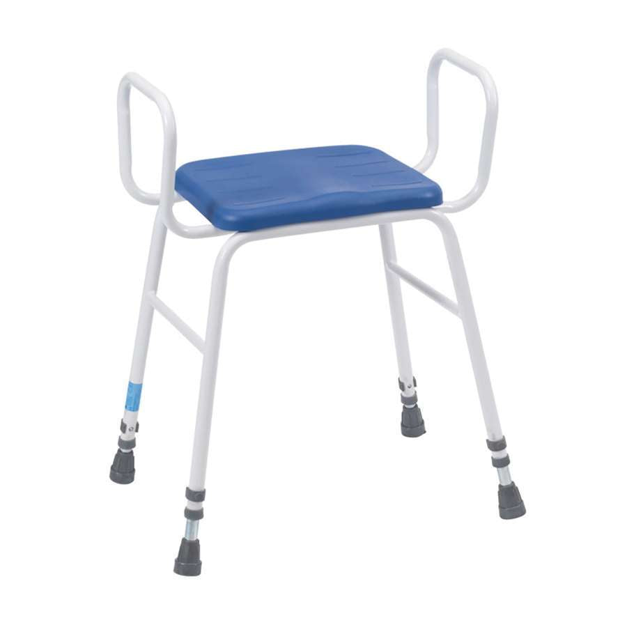 Perching Stool - PU Seat and Tubular Armrests - Humber Mobility Centre