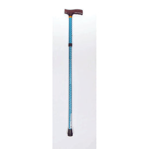Folding Cane With Strap (Blue Spiral Wave) - Humber Mobility Centre