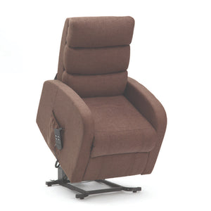 Three Tier Back Fabric Single Motor Riser Recliner in Brown - Humber Mobility Centre
