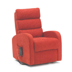 Three Tier Back Fabric Single Motor Riser Recliner in Terracotta - Humber Mobility Centre