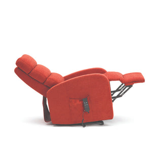 Three Tier Back Fabric Single Motor Riser Recliner in Terracotta - Humber Mobility Centre