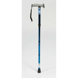 Soft Grip Folding Cane (Blue Crackle Pattern) - Humber Mobility Centre