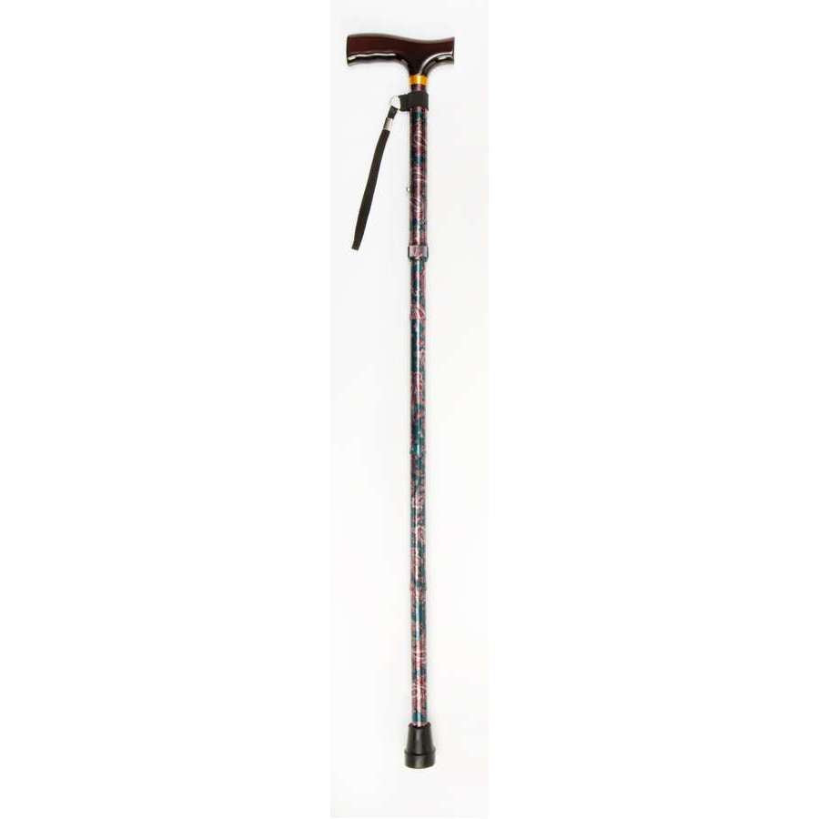 Folding Cane with Strap (Amoeba Green) - Humber Mobility Centre