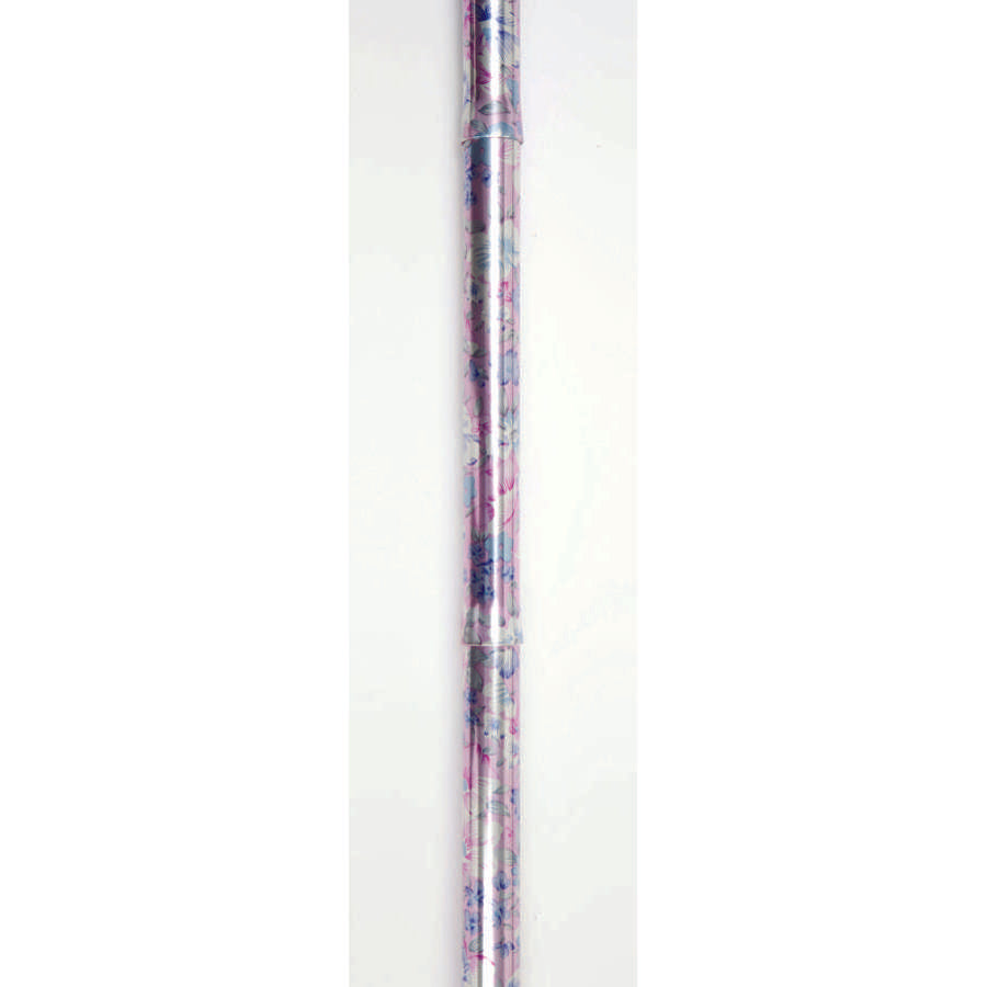 Folding Cane with Strap (Red Blossom) - Humber Mobility Centre