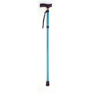 Folding Cane with Strap (Blue Twist) - Humber Mobility Centre