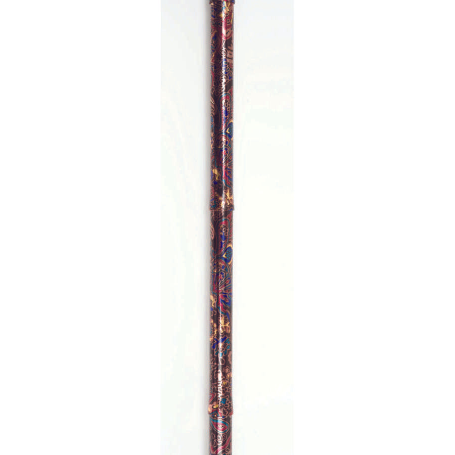 Folding Cane with Strap (Black Paisley) - Humber Mobility Centre