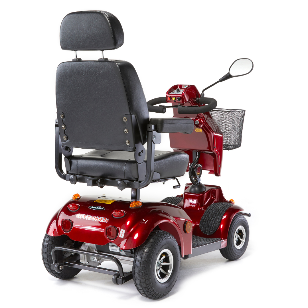 FreeRider City Ranger Mid Size Electric Mobility Scooter Red 8mph - Humber Mobility Centre