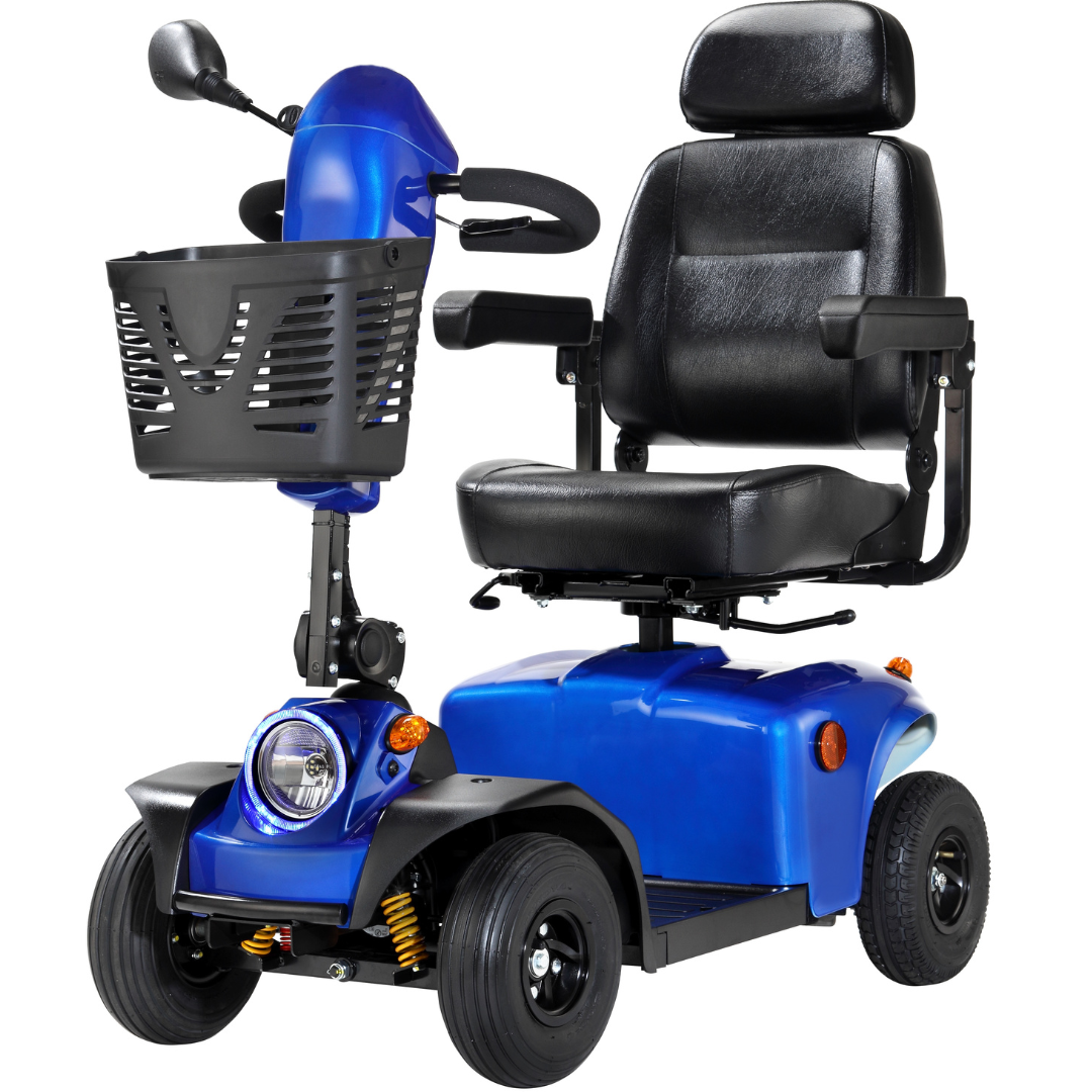 FreeRider Mayfair 4 Evolution Electric Mobility Scooter Blue 4mph - Humber Mobility Centre