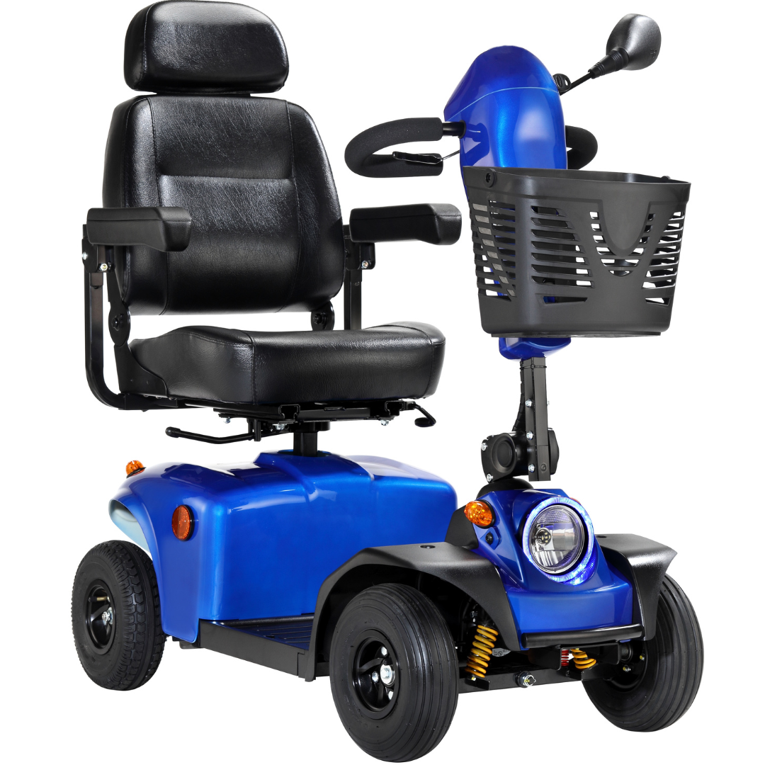 FreeRider Mayfair 4 Evolution Electric Mobility Scooter Blue 4mph - Humber Mobility Centre