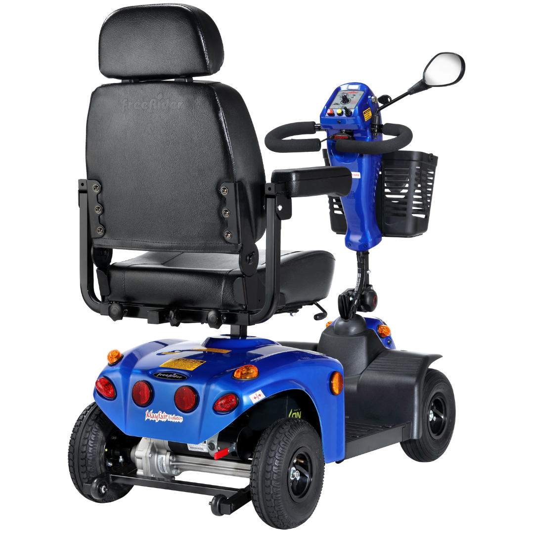 FreeRider Mayfair 4 Evolution Electric Mobility Scooter Blue 4mph - Humber Mobility Centre