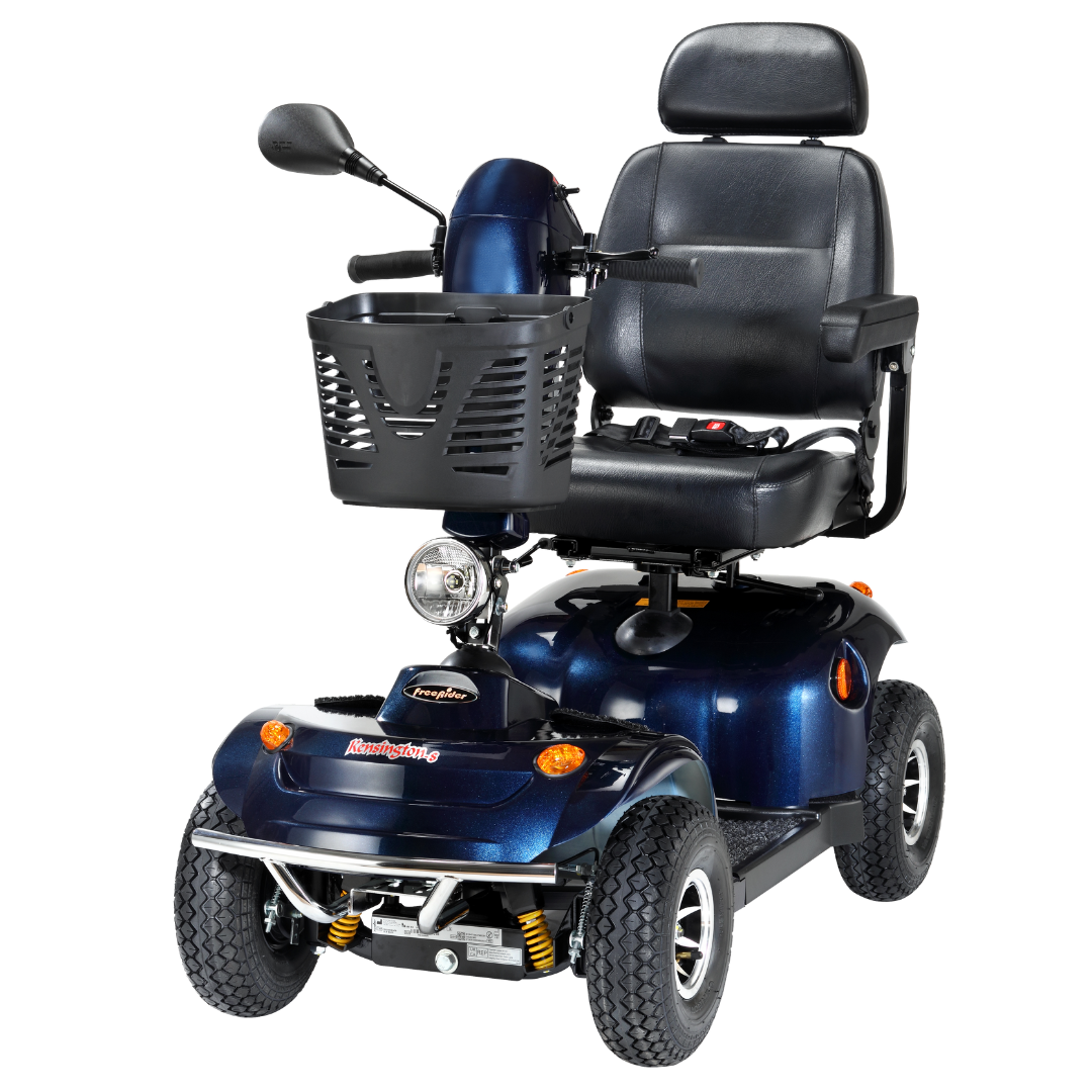 FreeRider Kensington S All Terrain Blue Electric Mobility Scooter 8mph - Humber Mobility Centre