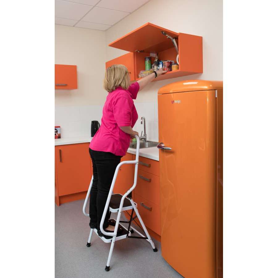 2 Step Safety Ladder with Handrail - Humber Mobility Centre