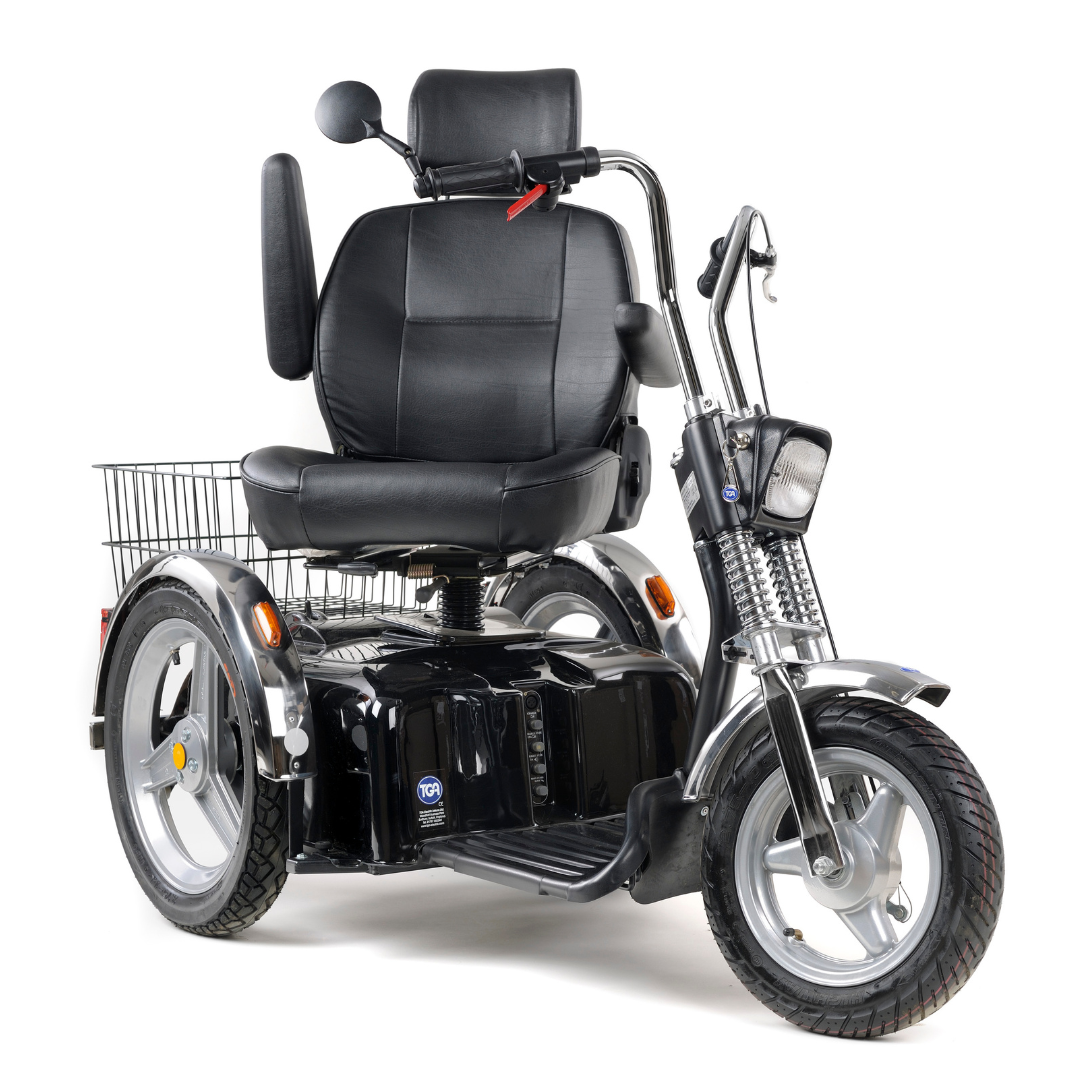 TGA Black Supersport Trike All Terrain Electric Mobility Scooter 8mph