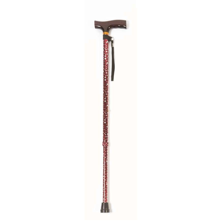 T Handle Cane (White Dot) - Humber Mobility Centre