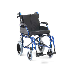 18" XS Aluminium Transit Wheelchair (Blue) - Humber Mobility Centre