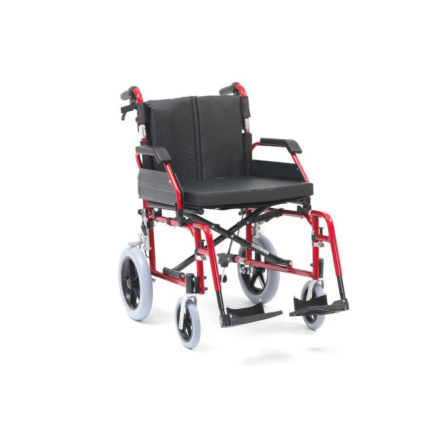 20" XS Aluminium Transit Wheelchair (Red) - Humber Mobility Centre