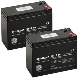 Pair of Strident Mobility Scooter Battery Lead Acid - AGM - 12V 10AH - Humber Mobility Centre
