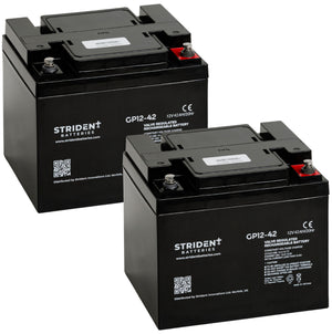 Pair of Strident Mobility Scooter Battery Lead Acid - AGM - 12V 42AH - Humber Mobility Centre