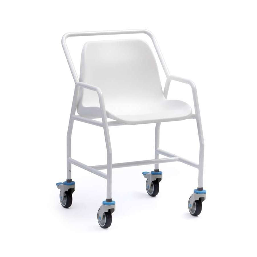 Hallaton Mobile Shower Chair - Fixed Height, 2 Brakes