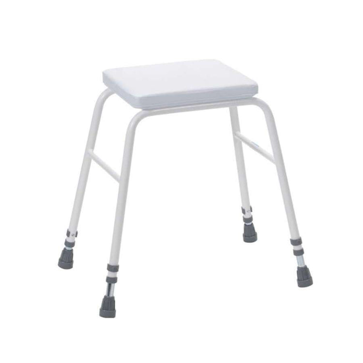 Perching Stool - White PVC Seat, No Arms or Back - Humber Mobility Centre
