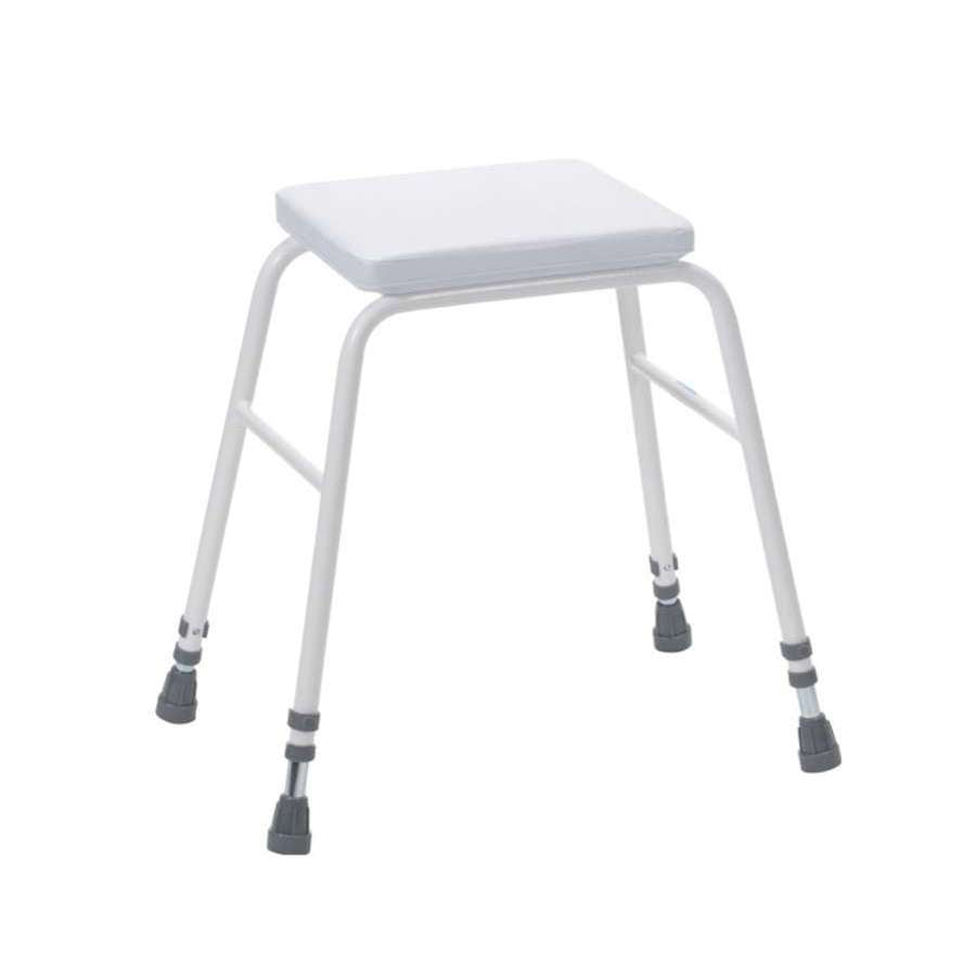 Perching Stool - White PVC Seat, No Arms or Back
