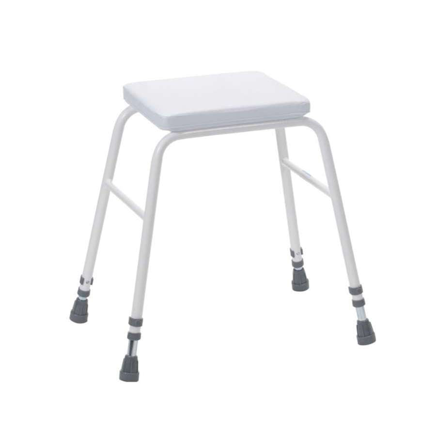 Perching Stool - White PVC Seat, No Arms or Back - Humber Mobility Centre
