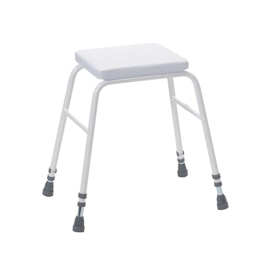 Perching Stool - White PVC Seat, No Arms or Back