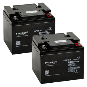 Pair of Strident Mobility Scooter Battery Lead Acid - AGM - 12V 50AH - Humber Mobility Centre