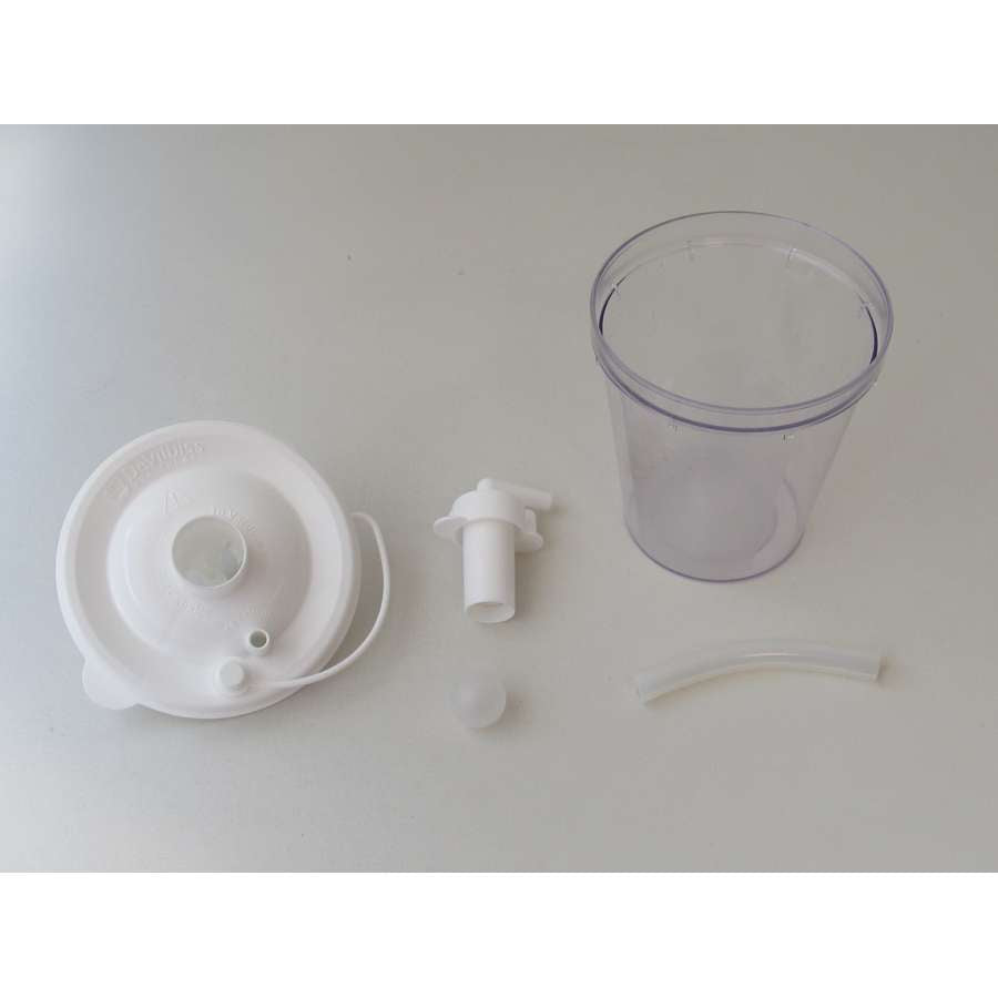 800ml disposable container with internal filter cartridge, splash guard and 4-1/2” (11.43 cm) tubing (48 each)