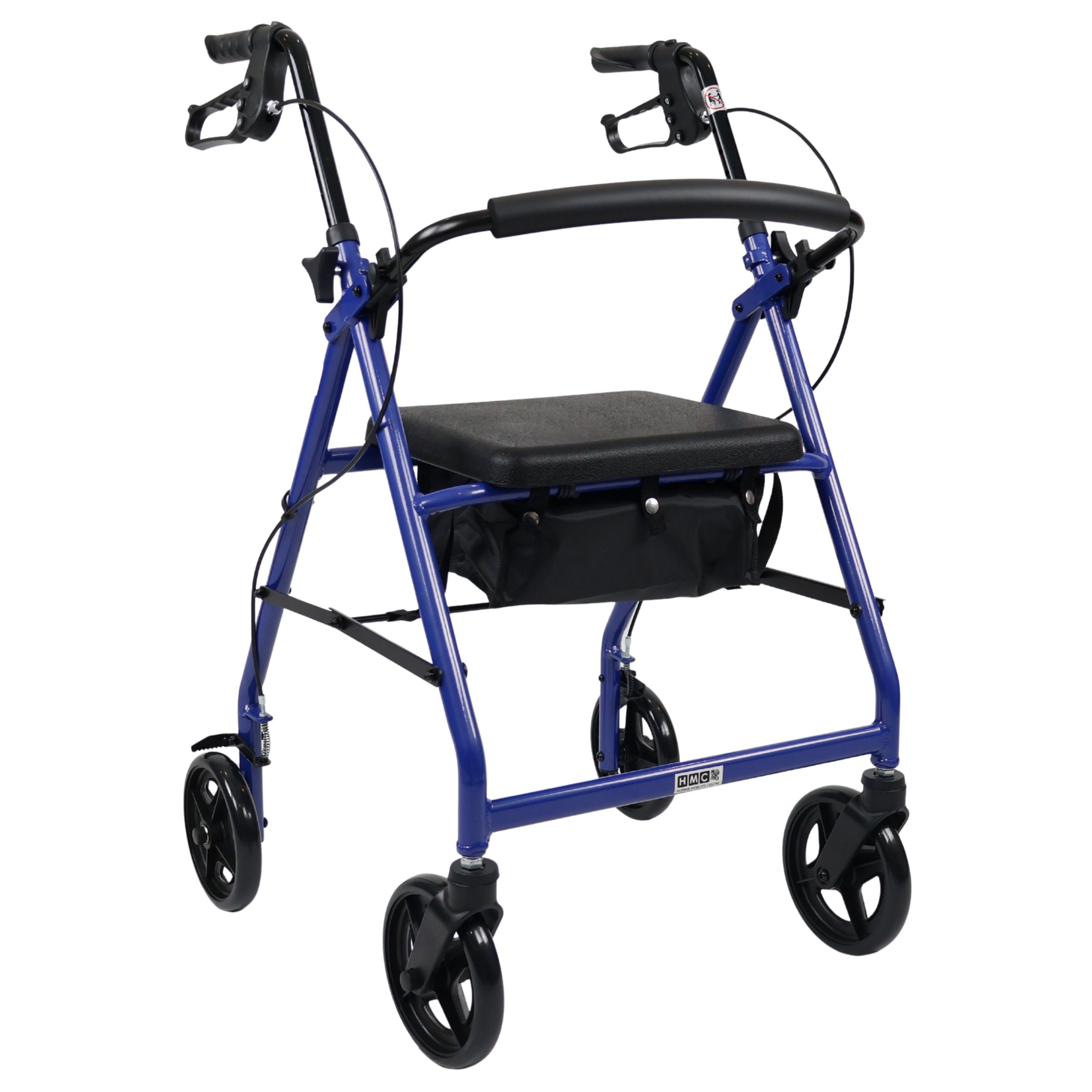 Aluminium Lightweight Rollator – HMC Rollator Outdoor Mobility Walker with Seat & Bag