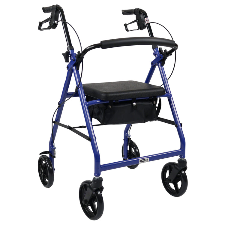 Aluminium Lightweight Rollator – HMC Rollator Outdoor Mobility Walker with Seat & Bag - Humber Mobility Centre