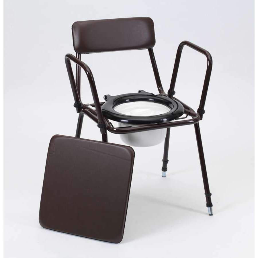 Stacking Commode - Adj. Height & Removable Armrests