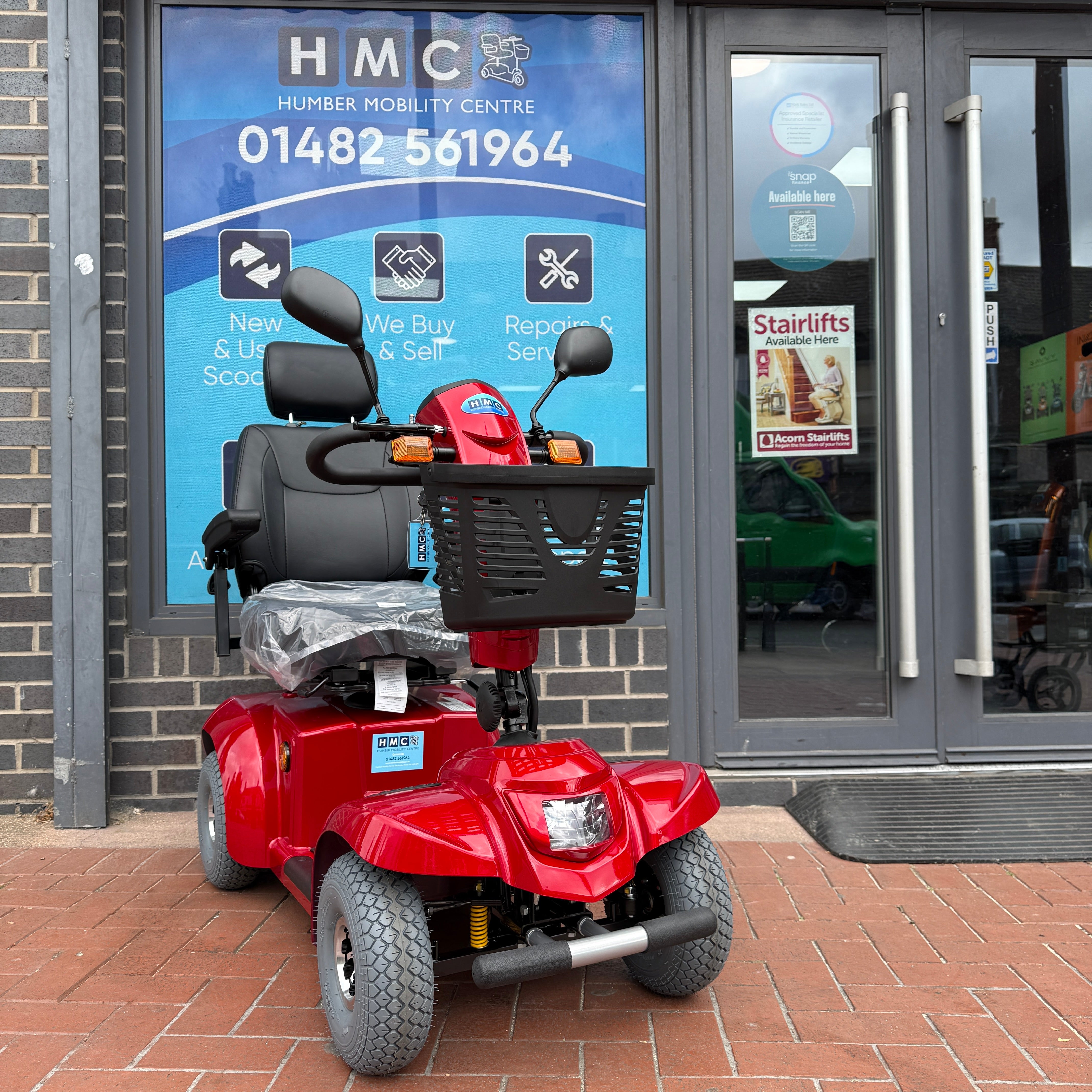 HMC 8 Series Midi 850M Red Electric Mobility Scooter 8mph - Humber Mobility Centre