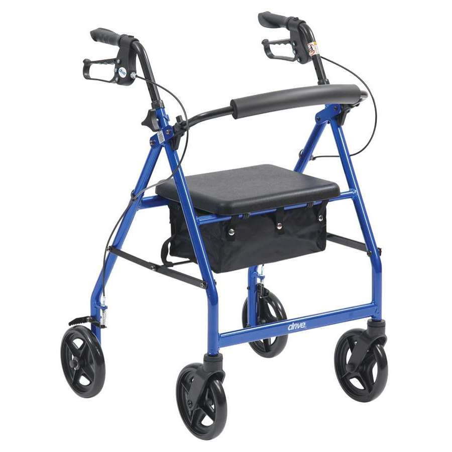 Aluminium Lightweight Rollator – Outdoor Mobility Walker with Seat & Bag