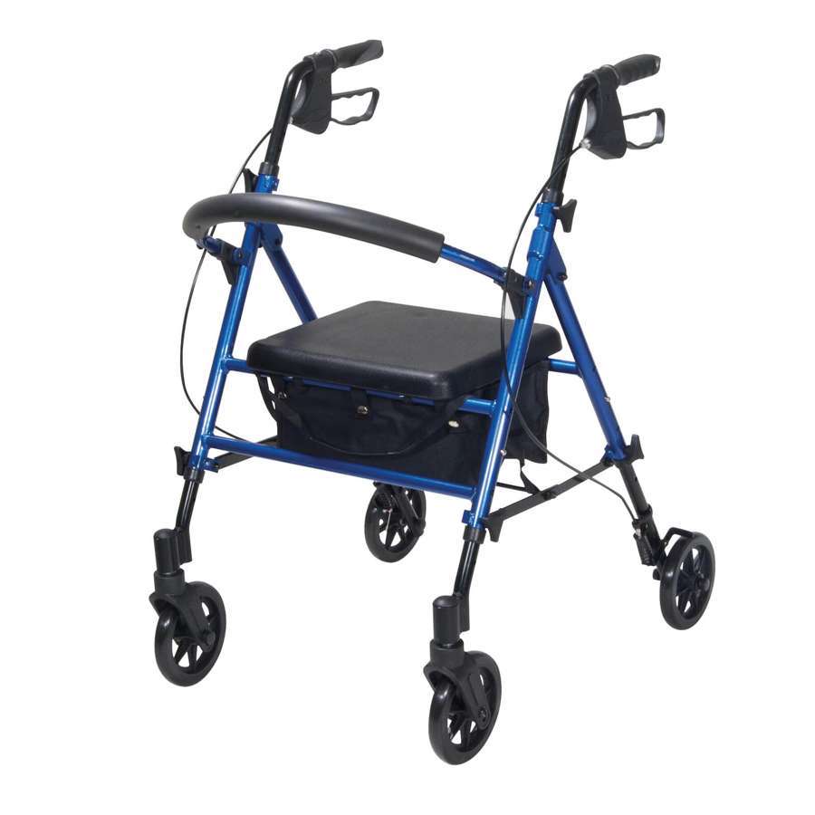 Adjustable Seat Height Rollator (Blue)
