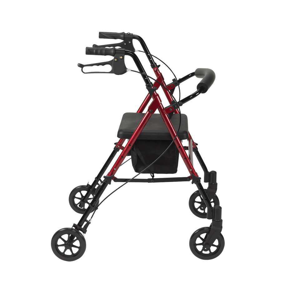 Adjustable Seat Height Rollator (Red) - Humber Mobility Centre