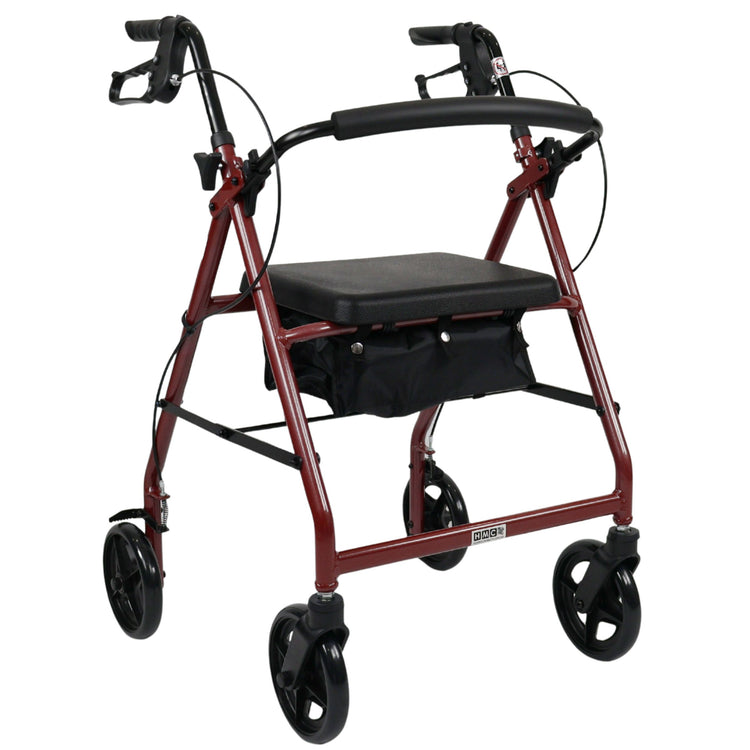 Aluminium Lightweight Rollator – HMC Rollator Outdoor Mobility Walker with Seat & Bag - Humber Mobility Centre