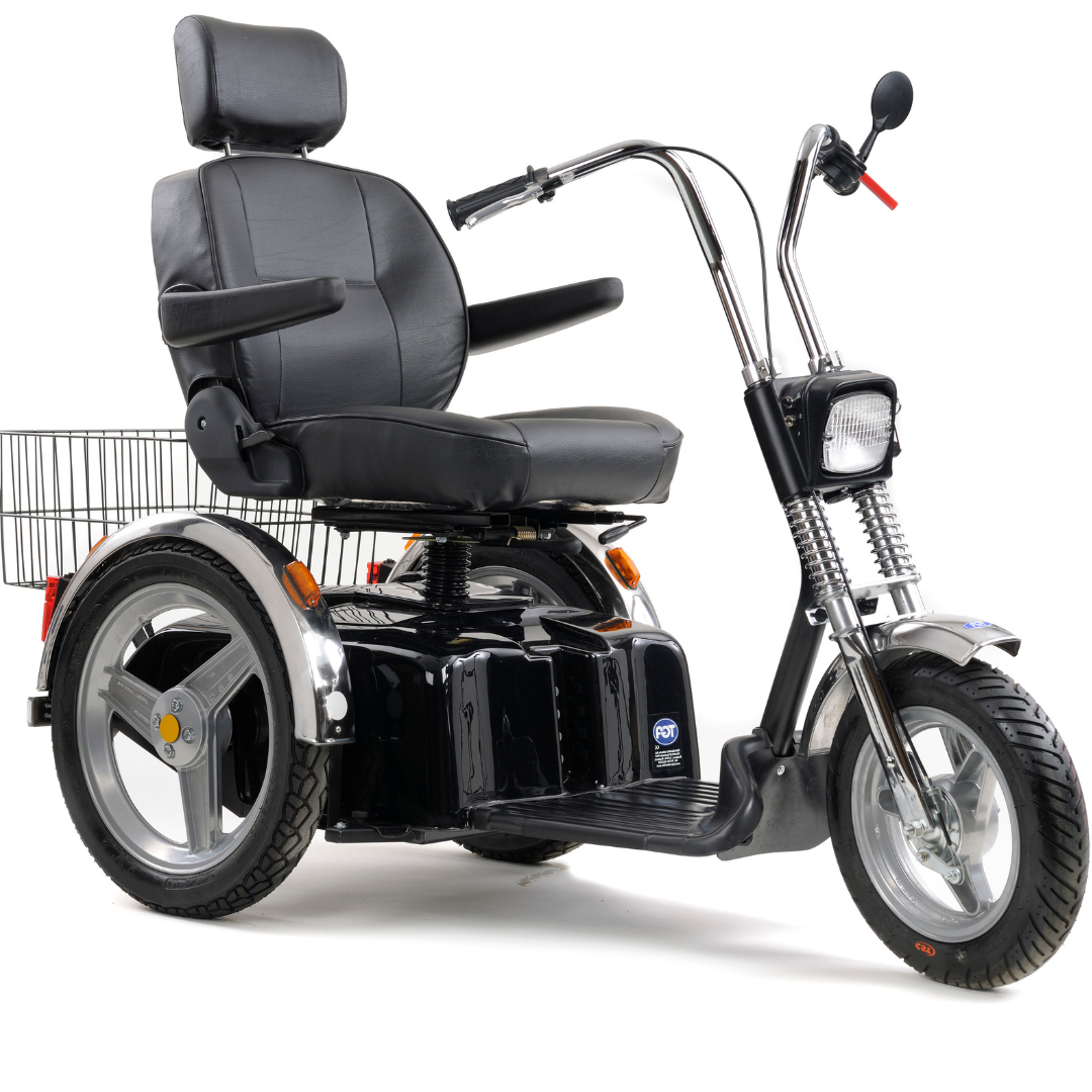 TGA Black Supersport Trike All Terrain Electric Mobility Scooter 8mph