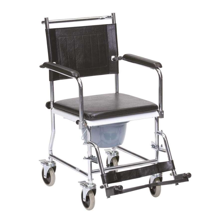 Wheeled Commode with 4 Brakes