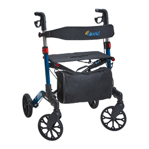 HMC Aluminium Lightweight Dual-Folding Rollator Walker with Seat & Bag - Humber Mobility Centre