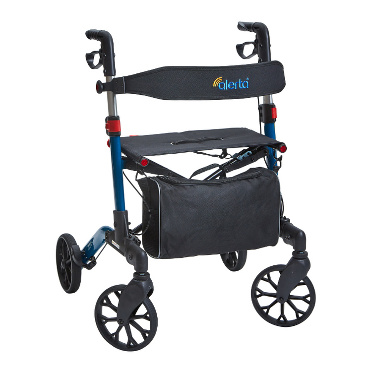 HMC Aluminium Lightweight Dual-Folding Rollator Walker with Seat & Bag - Humber Mobility Centre