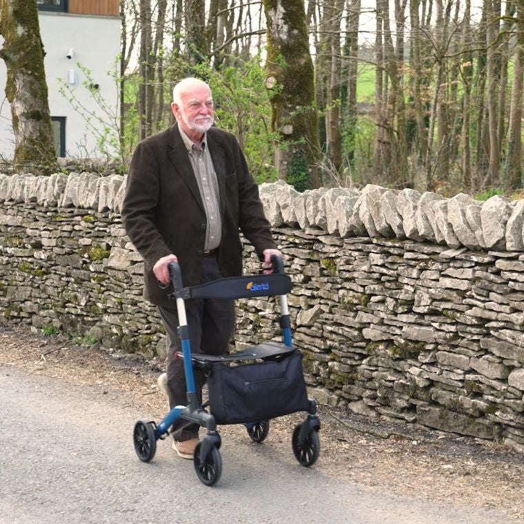 HMC Aluminium Lightweight Dual-Folding Rollator Walker with Seat & Bag - Humber Mobility Centre