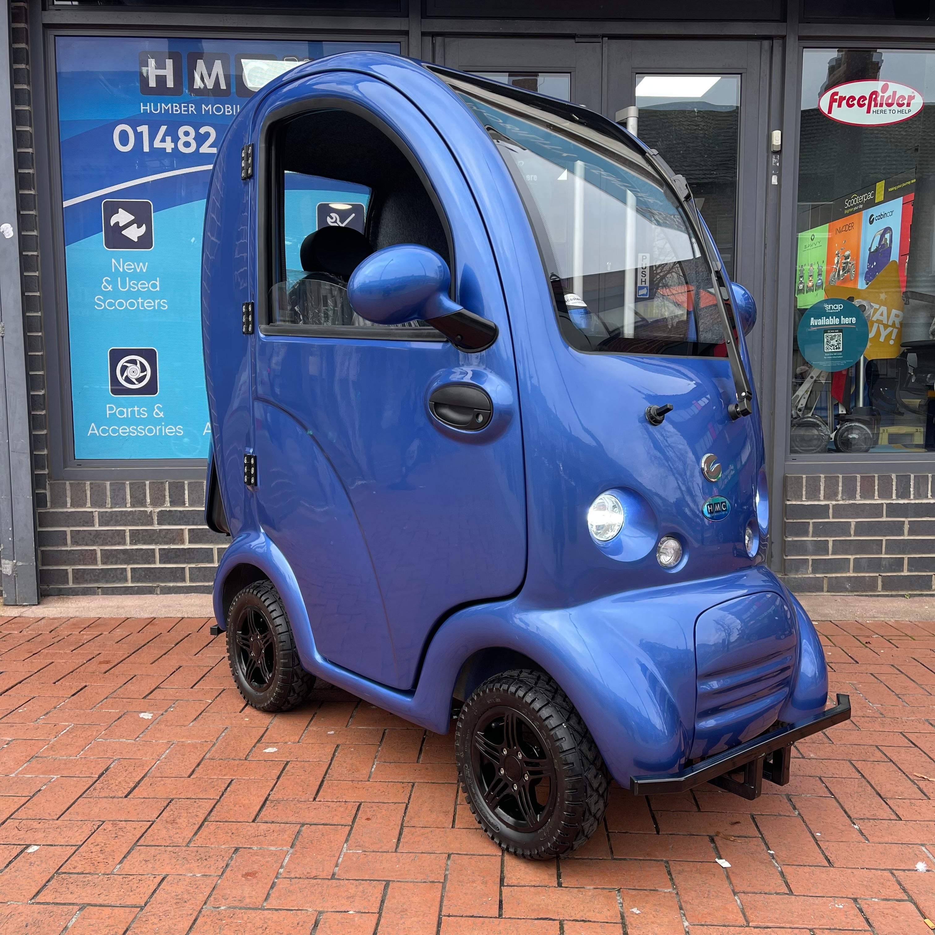 Scooterpac Cabin Car Mk2 Plus Azure Blue Mobility Scooter 8mph Fully Loaded