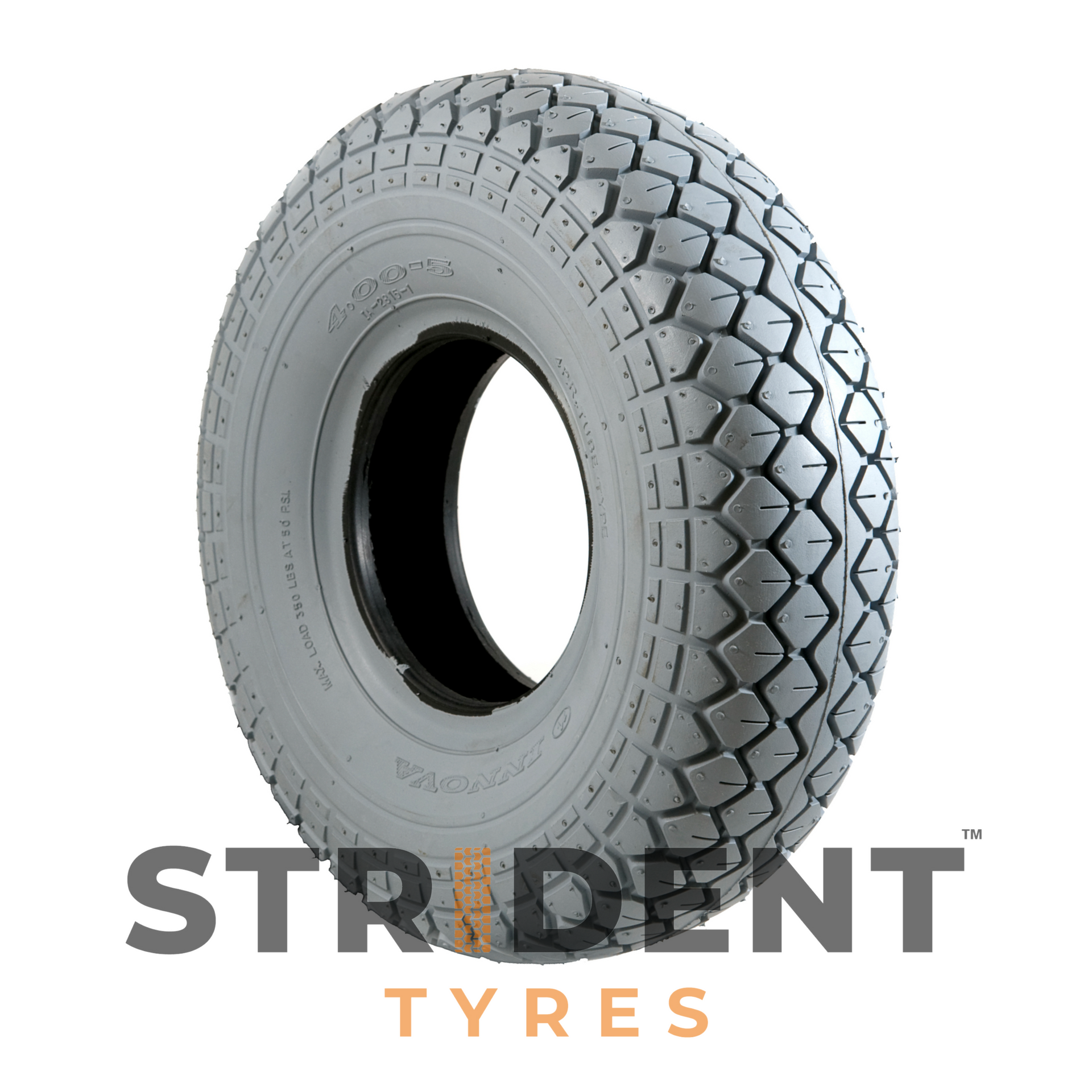 Pneumatic Grey Tyre 330 X 100 (4.00-5) - Humber Mobility Centre