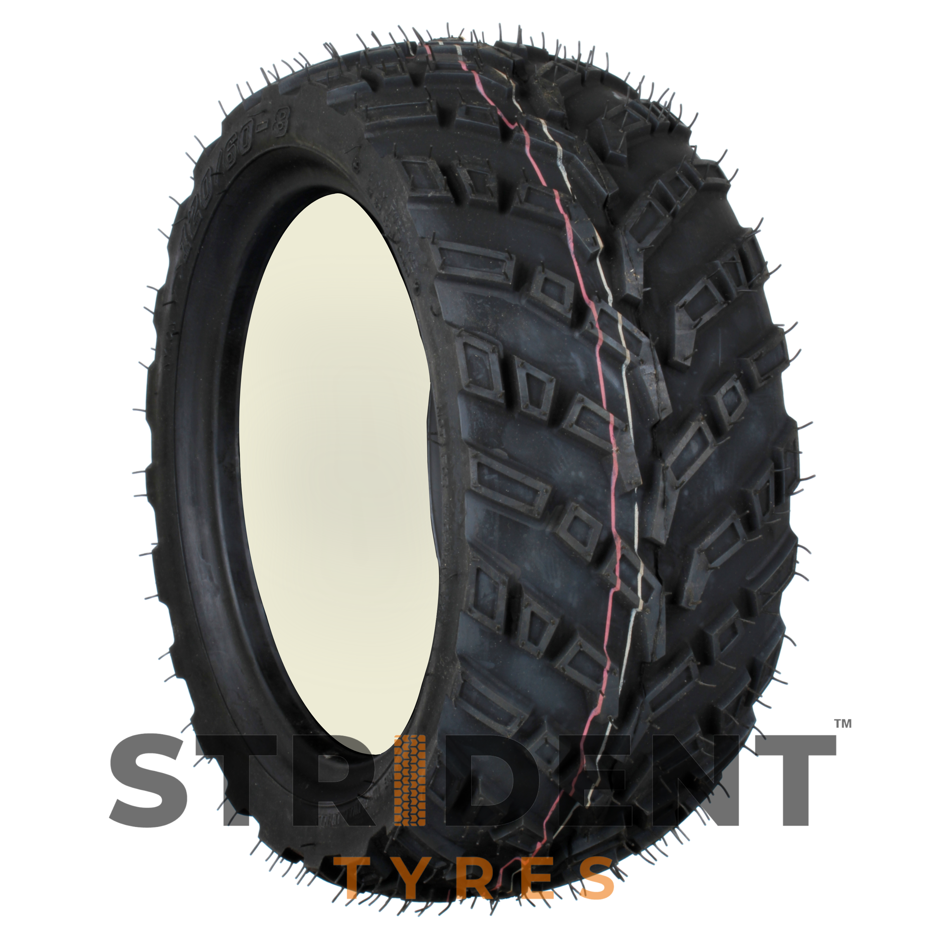 Solid Black Tyre 120/60 X 8