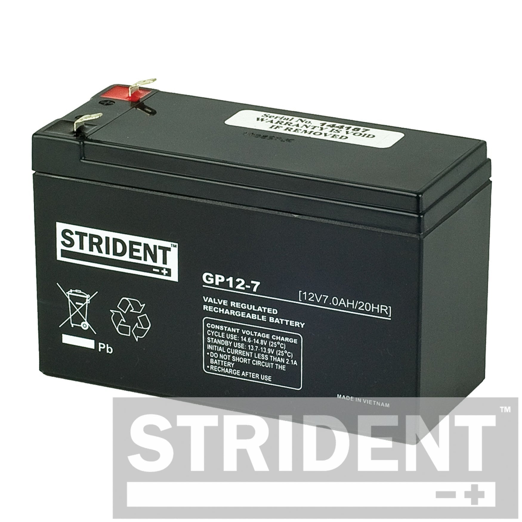 AGM - Battery - 12v - 7Ah Fire Retardant